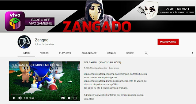 Zangado finalmente tem seu canal recuperado