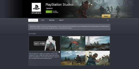 Página oficial da PlayStation Studios na Steam revela mais jogos para PC