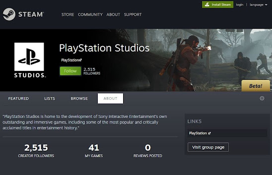 Página oficial da PlayStation Studios na Steam revela mais jogos para PC